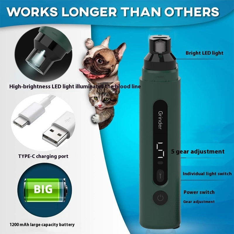 CLAWVERA 5-speed pet nail grinder product detail