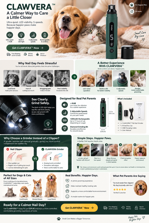 CLAWVERA pet nail grinder features, benefits and how-to guide